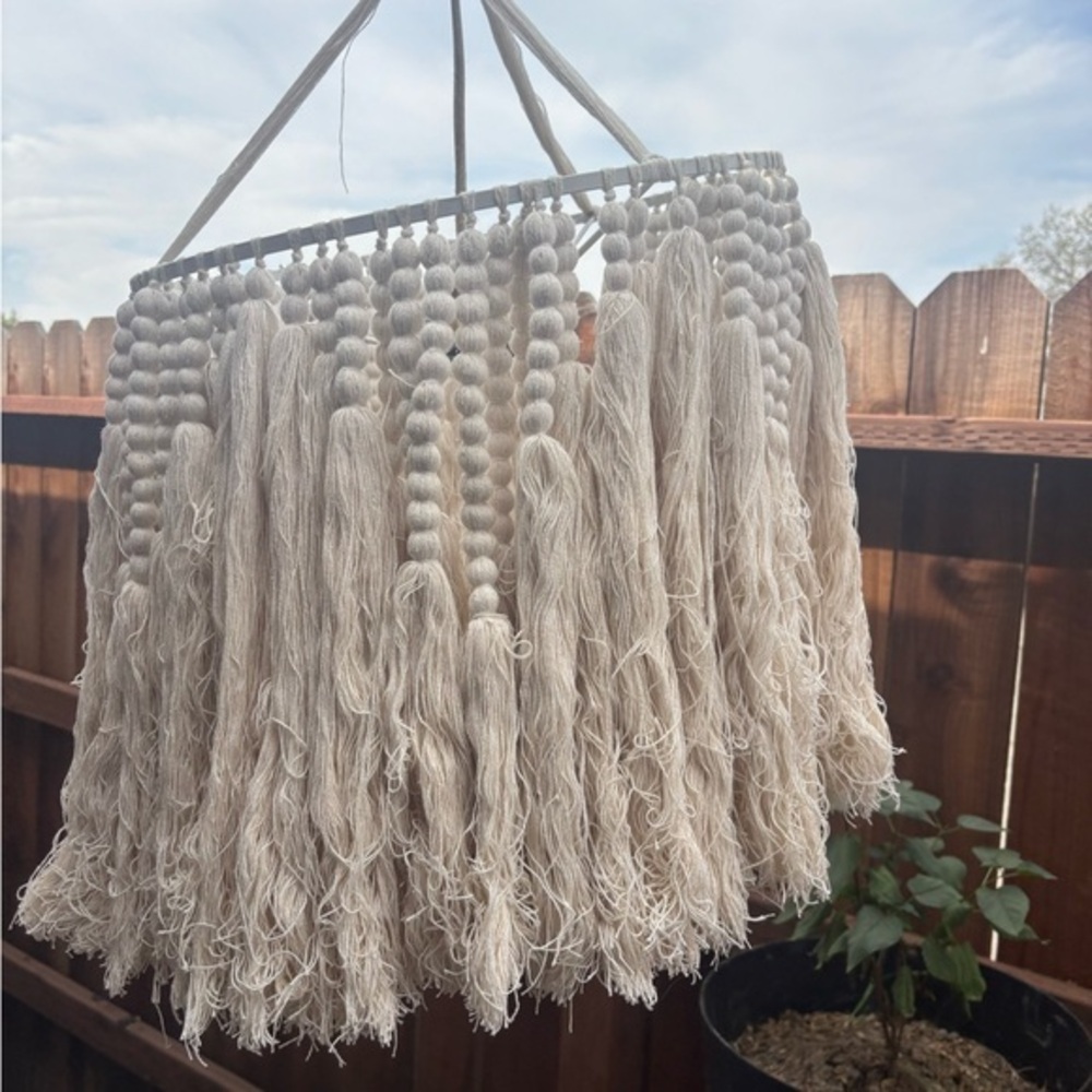 Light Macrame Tassel Pendant Rope
Light Fixture Lamp Cream Tassel Chandelier